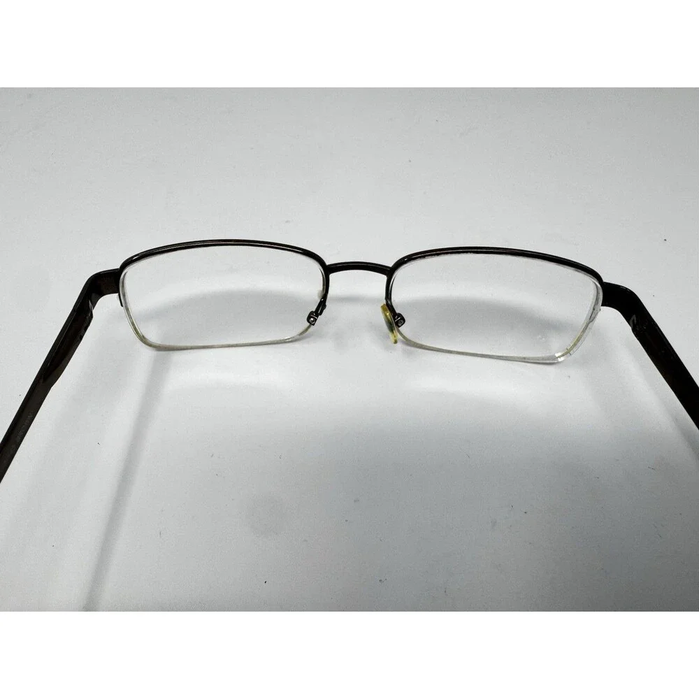 Enhance 3777 Brown Metal Semi Rimless Eyeglass Frames 55-17-145
